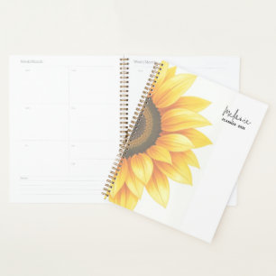 Personalisierter Sonnenblumen-Wochenplaner 2026 Planer