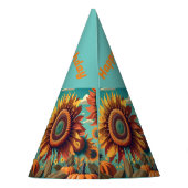 Personalisierter Sonnenblumenhut, Geburtstagshügel Partyhütchen (Rückseite)