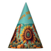 Personalisierter Sonnenblumenhut, Geburtstagshügel Partyhütchen (Links)