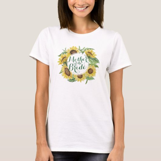 Personalisierter Sonnenblumenkranz T-Shirt (Vorderseite)