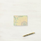 Personalisierter Sonnenblumennachweis Post-it Klebezettel (Auf Schreibtisch)