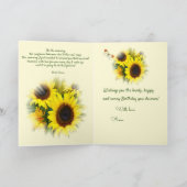 Personalisierter Sonnenblumenübergang Geburtstag Feiertagskarte (Innenseite)