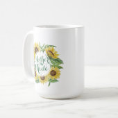 Personalisierter SonnenblumeWreath, der klassische Kaffeetasse (Vorderseite Links)
