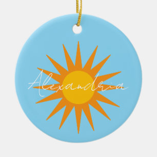 Personalisierter Sonnenname Weihnachten Keramik Ornament