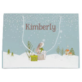 Personalisierter Sonnenschein im Schnee Große Geschenktüte (Vorderseite)