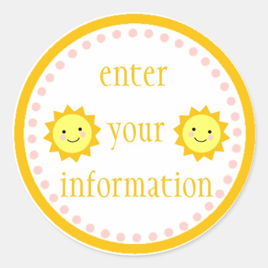 Personalisierter Sonnenschutzaufkleber Runder Aufkleber (Vorderseite)