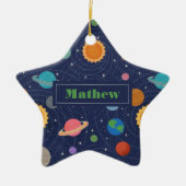 Personalisierter Sonnenstrahl Keramik Ornament (Vorne)