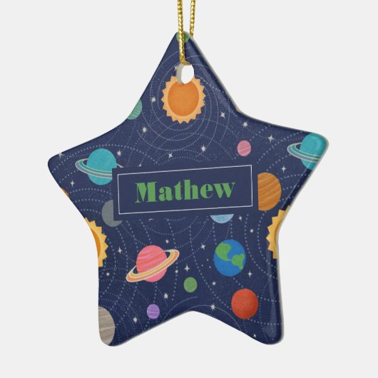 Personalisierter Sonnenstrahl Keramik Ornament (Links)