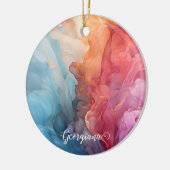 Personalisierter Sonnenuntergang auf See Alkohol T Keramik Ornament (Links)