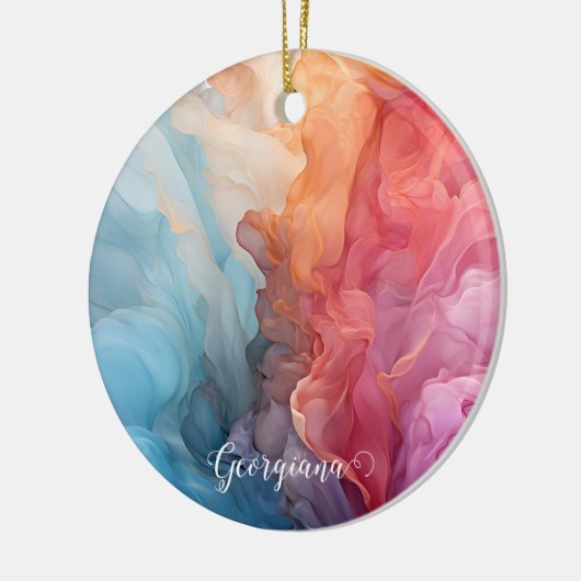 Personalisierter Sonnenuntergang auf See Alkohol T Keramik Ornament (Links)