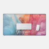 Personalisierter Sonnenuntergang auf See Alkohol T Schreibtischunterlage (Tastatur & Maus)