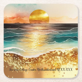 Personalisierter Sonnenuntergang Zuhause Airbnb Kü Rechteckiger Pappuntersetzer