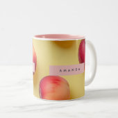 Personalisierter Sonniger Pfirsich-Glückseligkeit Zweifarbige Tasse (VorderseiteRechts)