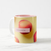 Personalisierter Sonniger Pfirsich-Glückseligkeit Zweifarbige Tasse (Vorderseite Links)