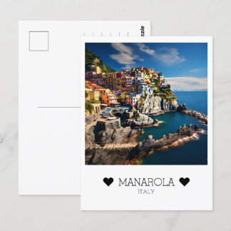 Personalisierter, sonniger Tag in Manarola, Italie Postkarte