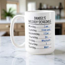 Personalisierter, sonniger Zeitplan Kaffeetasse