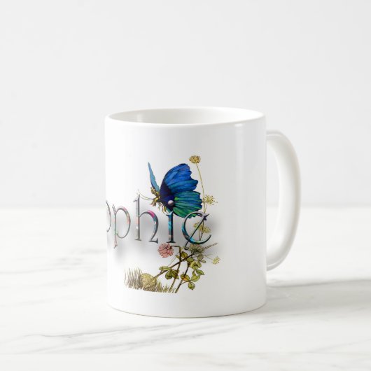 Personalisierter "Sophie" Entwurf Kaffeetasse (VorderseiteRechts)
