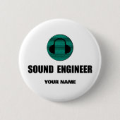 Personalisierter Sound Engineer Tontechnik Button (Vorderseite)