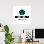 Personalisierter Sound Engineer Tontechnik Poster (Heimbüro)