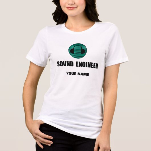 Personalisierter Sound Engineer Tontechnik Tri-Blend Shirt (Vorderseite)