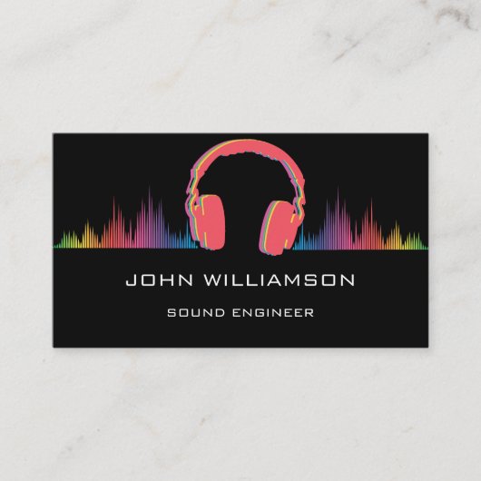 Personalisierter Sound Engineer Tontechnik Visitenkarte (Vorderseite)