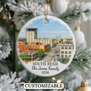 Personalisierter South Bend-Schmuck, Individuelles Keramik Ornament