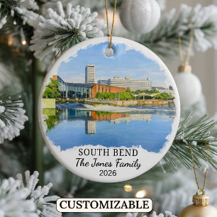 Personalisierter South Bend-Schmuck, Individuelles Keramik Ornament