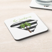 Personalisierter South Carolina Staat Palm Tree St Getränkeuntersetzer (Linke Seite)