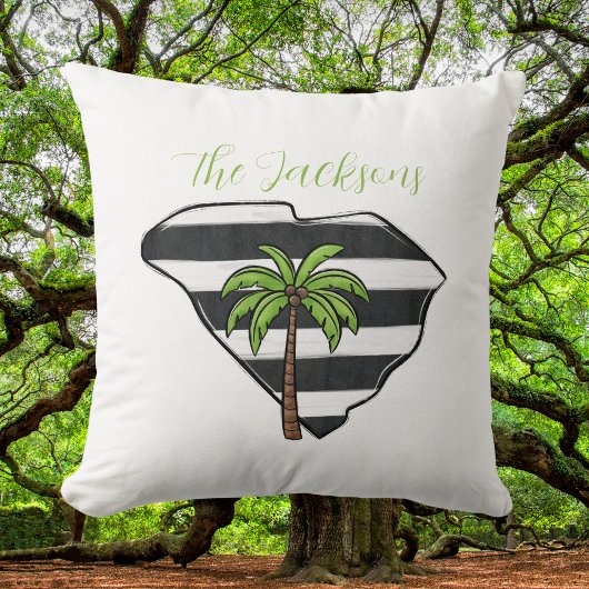 Personalisierter South Carolina Staat Palm Tree St Kissen