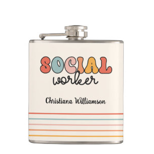Personalisierter Sozialarbeiter Flachmann
