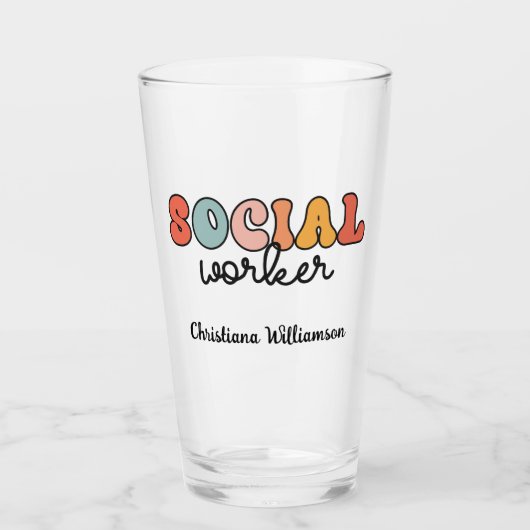 Personalisierter Sozialarbeiter Glas (Vorderseite)