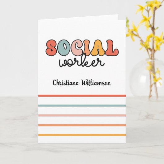 Personalisierter Sozialarbeiter Karte (Gelbe Blume)