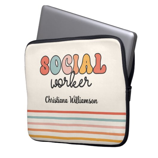 Personalisierter Sozialarbeiter Laptopschutzhülle (Vorderseite Links)