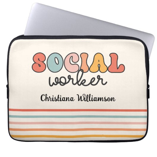 Personalisierter Sozialarbeiter Laptopschutzhülle (Vorderseite)