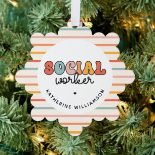 Personalisierter Sozialarbeiter Ornament Karte