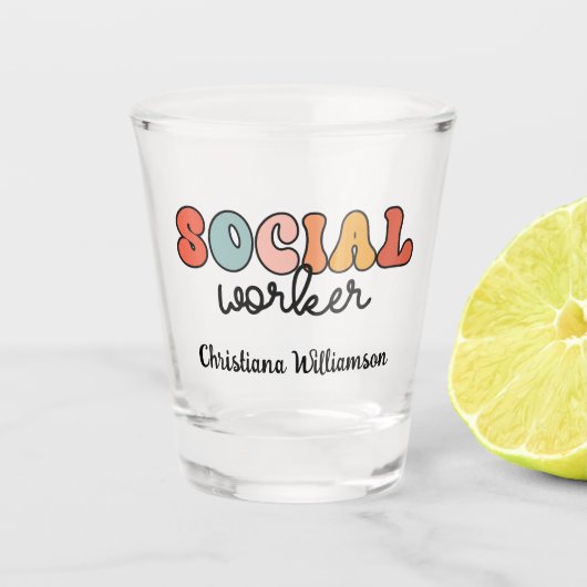 Personalisierter Sozialarbeiter Schnapsglas (Vorderseite)