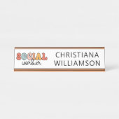 Personalisierter Sozialarbeiter Schreibtischnamensplakette (Vorderseite )