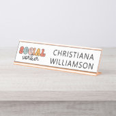 Personalisierter Sozialarbeiter Schreibtischnamensplakette (Vorderseite )
