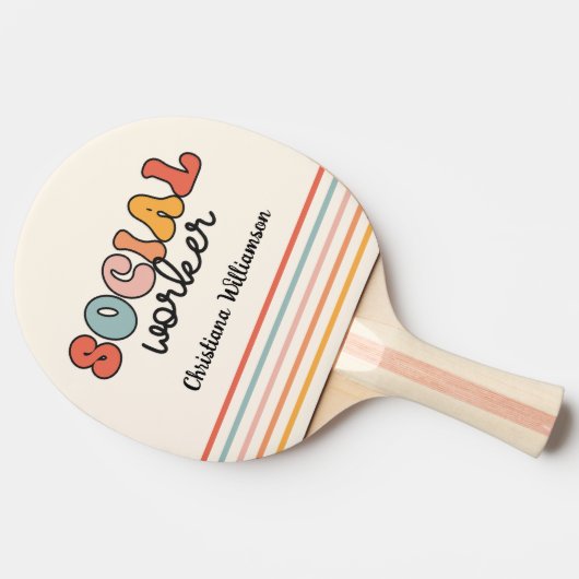 Personalisierter Sozialarbeiter Tischtennis Schläger (Seitenansicht)