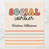 Personalisierter Sozialarbeiter Weinetikett (Einzelnes Label)