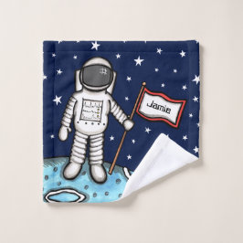 Personalisierter Spaceman Astronaut Kosmonaut Wash Waschlappen