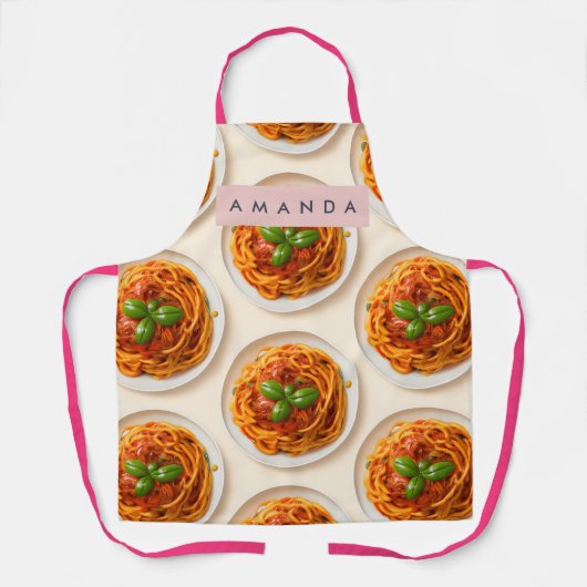 Personalisierter Spaghetti-Schüssel Foodie Schürze (Vorderseite)