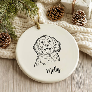 Personalisierter Spaniel-Hund Weihnachten Keramik Ornament