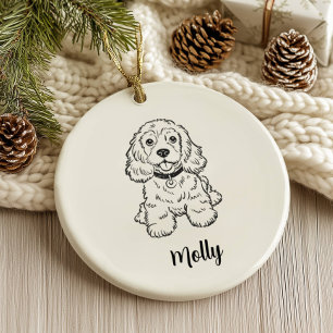 Personalisierter Spaniel-Hund Weihnachten Keramik Ornament