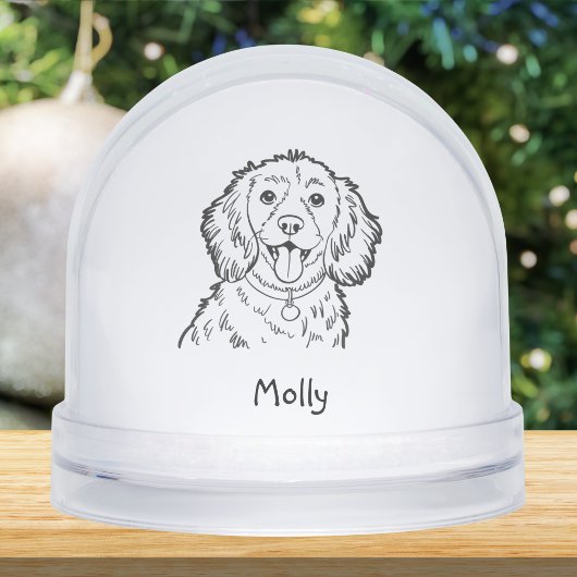 Personalisierter Spaniel-Hund Weihnachten Schneekugeln