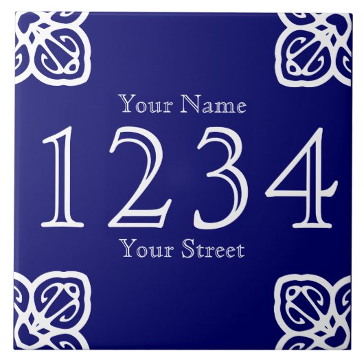 Personalisierter Spanischer Hausnummer Fliese (Vorderseite)