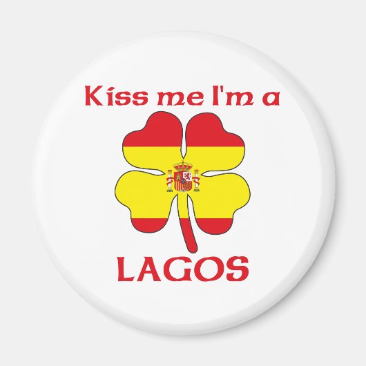 Personalisierter Spanischer Kuss Ich bin Lagos Magnet (Vorne)