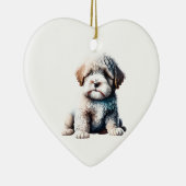 Personalisierter Spanischer Wasserhund Welpe Keramik Ornament (Rechts)