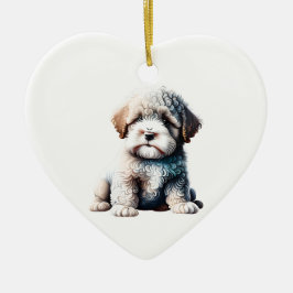 Personalisierter Spanischer Wasserhund Welpe Keramik Ornament