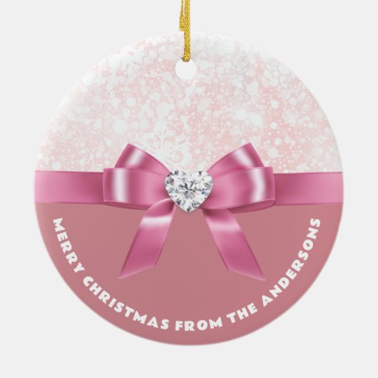 Personalisierter Sparkling Snowflake Keramik Ornament (Hinten)